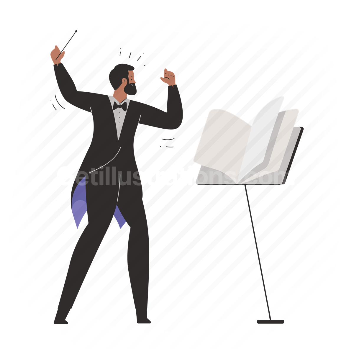orchestra, conductor, profession, paper, page, person, character, people